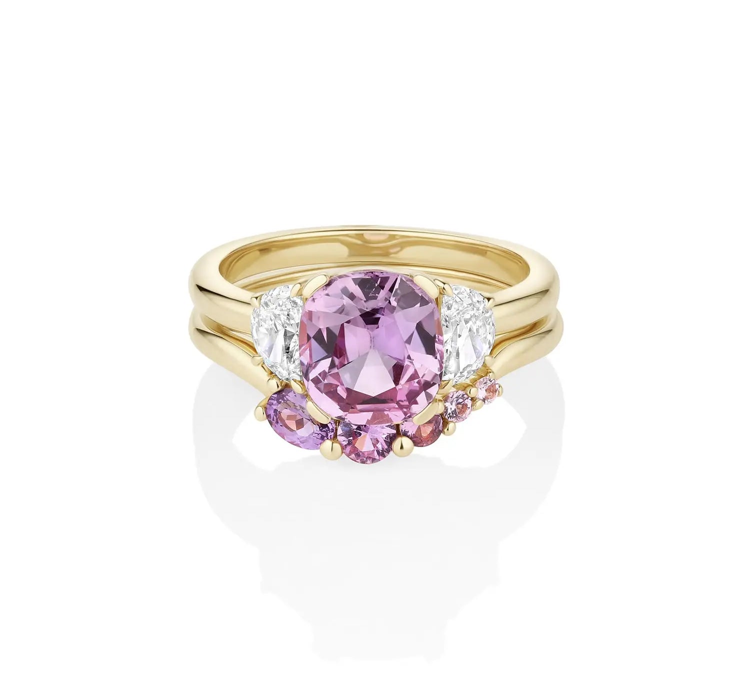 2.62ct Sapphire and Diamond Ring with Tracer Band [Yellow Gold]