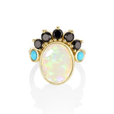 2.67ct Australian Opal and 0.20ctw Turquoise Mary Ring
