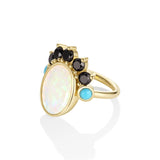 2.67ct Australian Opal and 0.20ctw Turquoise Mary Ring