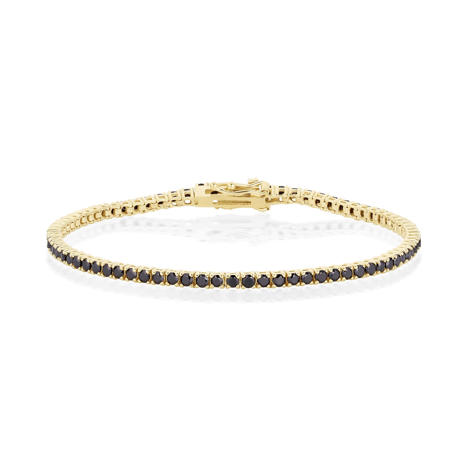 2.78tcw Black Diamond Tennis Bracelet [Yellow Gold]