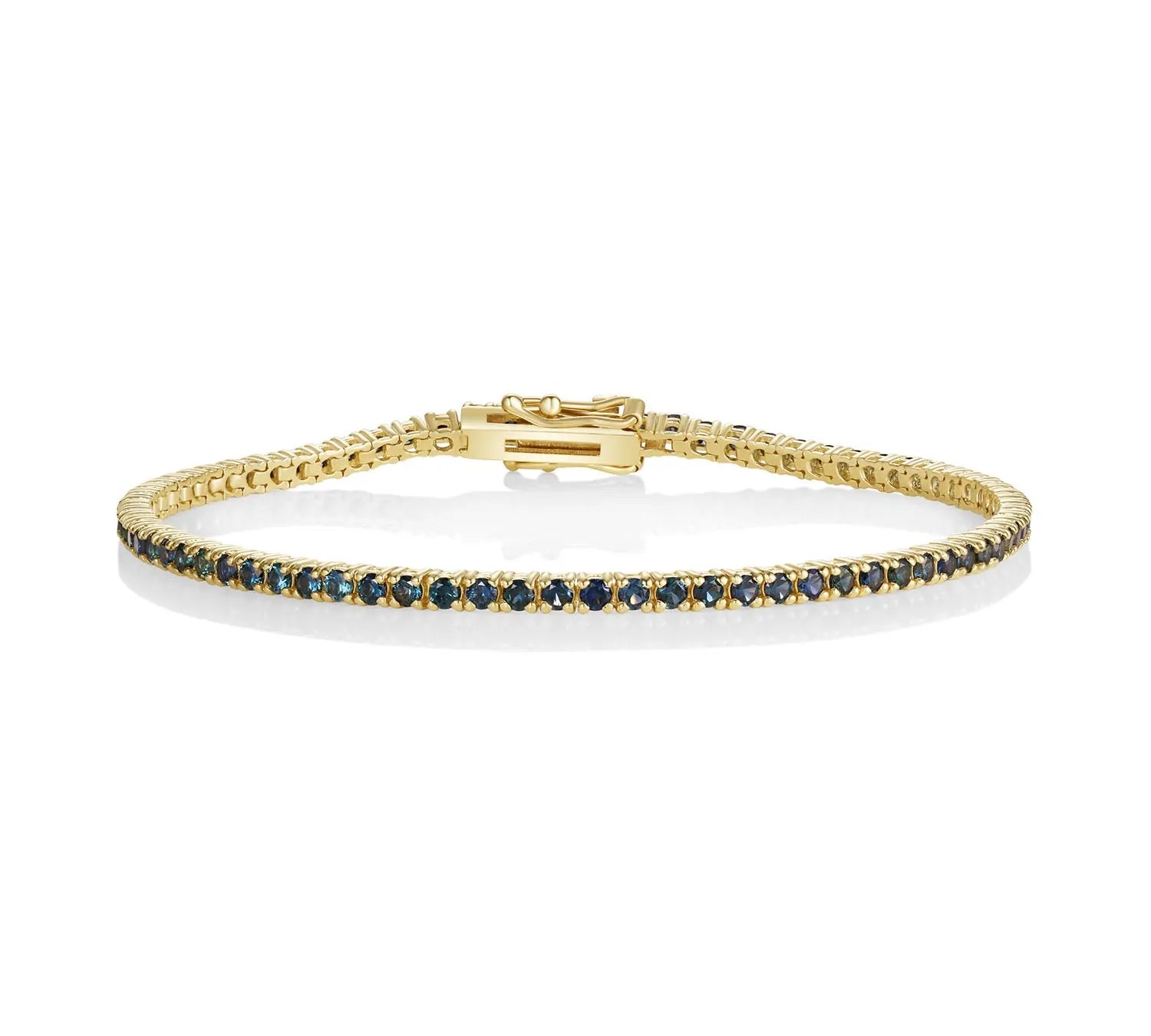 2.93tcw Dark Blue Sapphire Tennis Bracelet - Marrow Fine