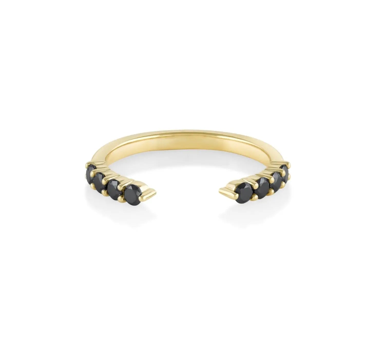 Marrow Fine Jewelry Black Diamond Cosmic Light Open Shank Band [Yellow Gold]