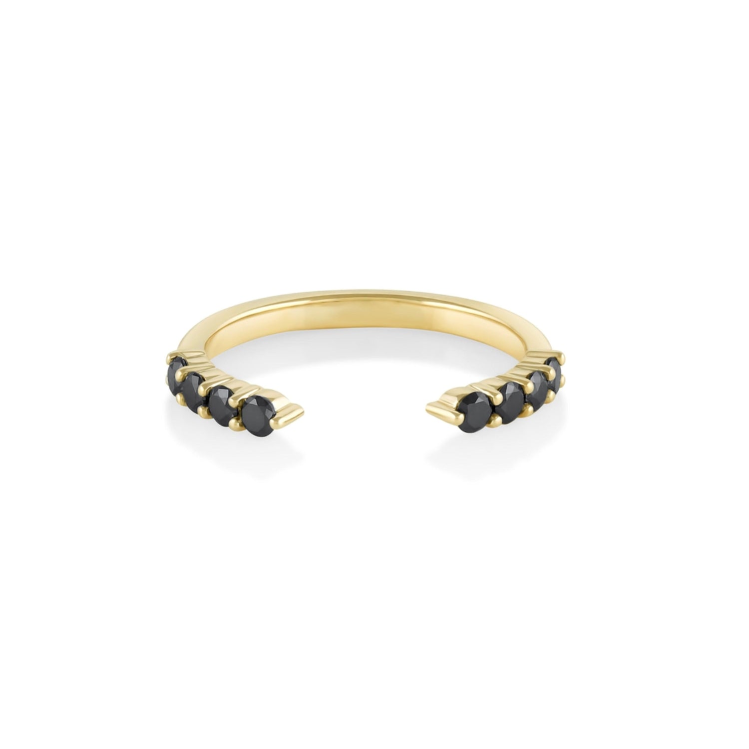 Marrow Fine Jewelry Black Diamond Cosmic Light Open Shank Band [Yellow Gold]