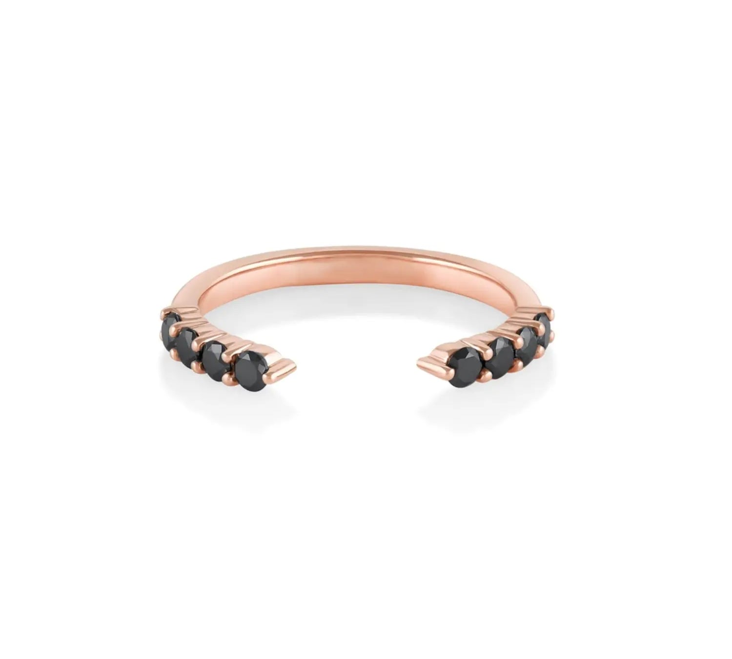 Marrow Fine Jewelry Black Diamond Cosmic Light Open Shank Band [Rose Gold]