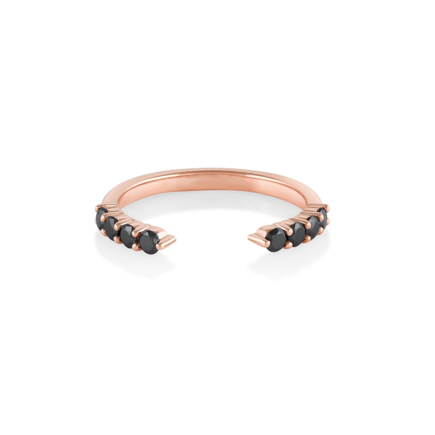 Marrow Fine Jewelry Black Diamond Cosmic Light Open Shank Band [Rose Gold]