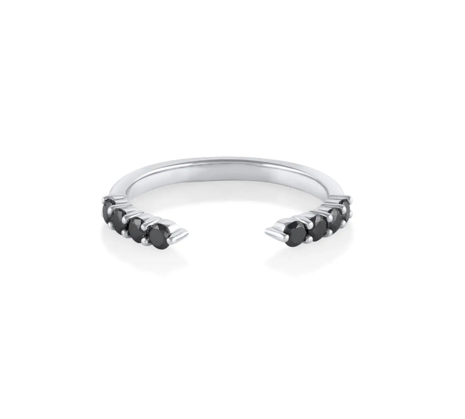 Marrow Fine Jewelry Black Diamond Cosmic Light Open Shank Band [White Gold]
