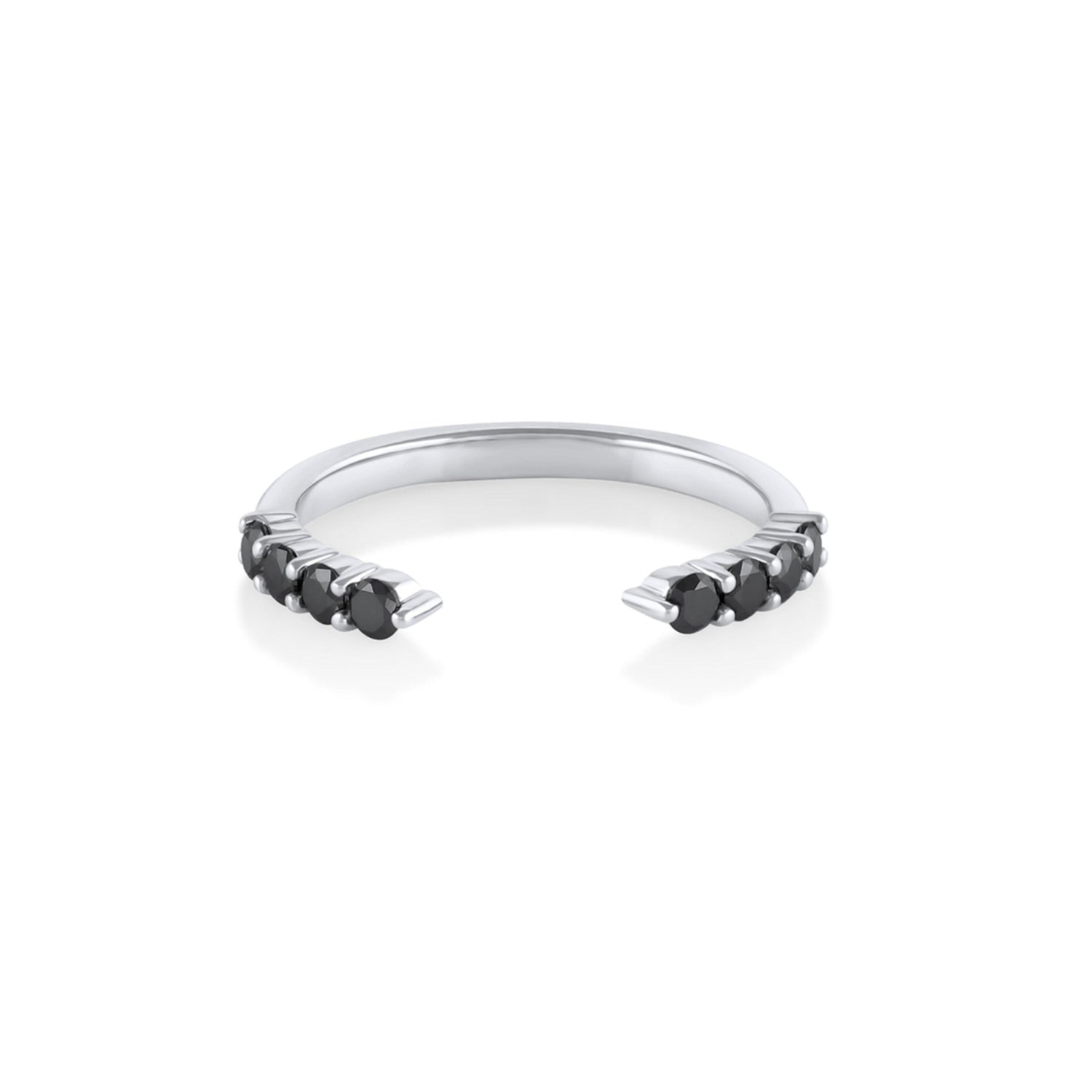 Marrow Fine Jewelry Black Diamond Cosmic Light Open Shank Band [White Gold]