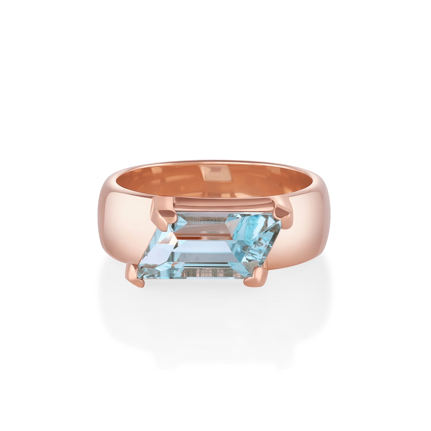 2.97ct Aquamarine Trapezoid Cigar Band [rose gold]