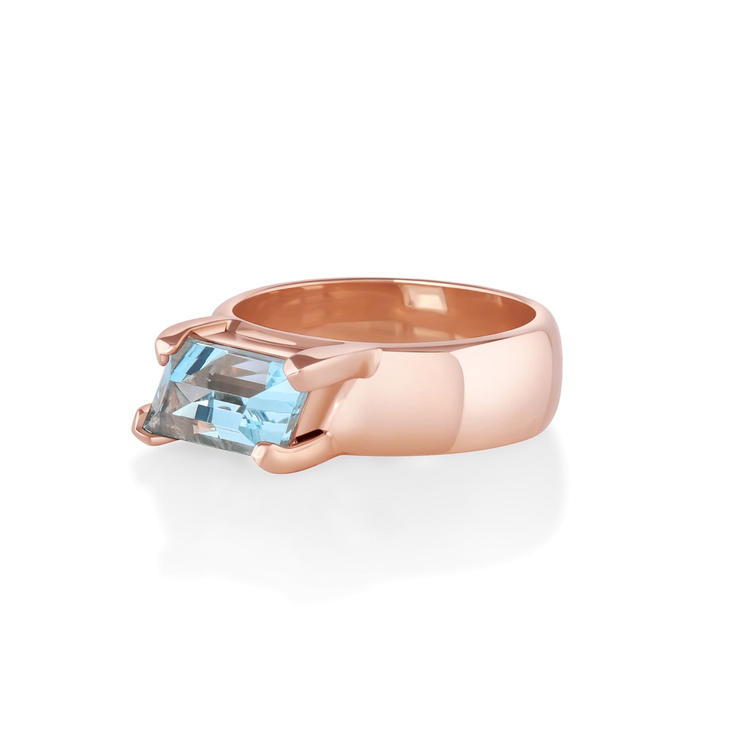 2.97ct Aquamarine Trapezoid Cigar Band [rose gold]