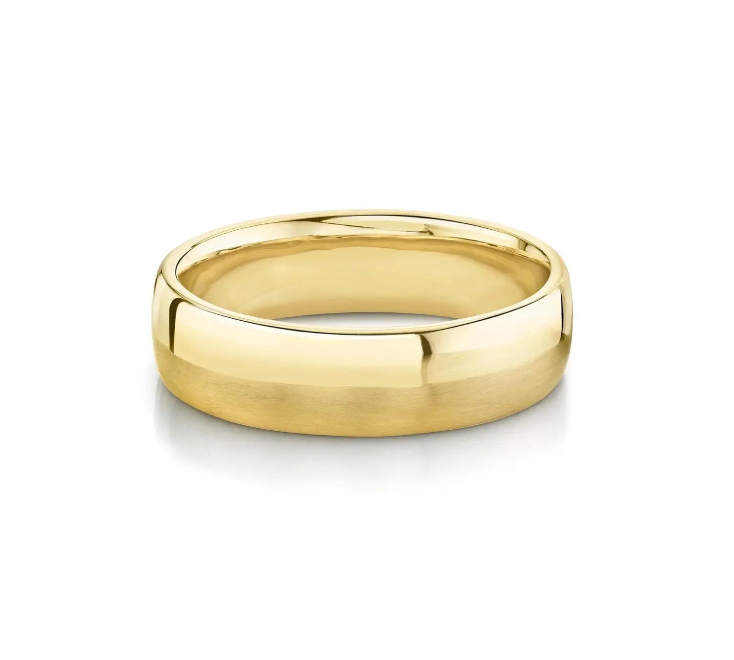 Marrow Fine Jewelry Gold Men's Wedding Band With Half Matte Half High Shine Metal [Yellow Gold]