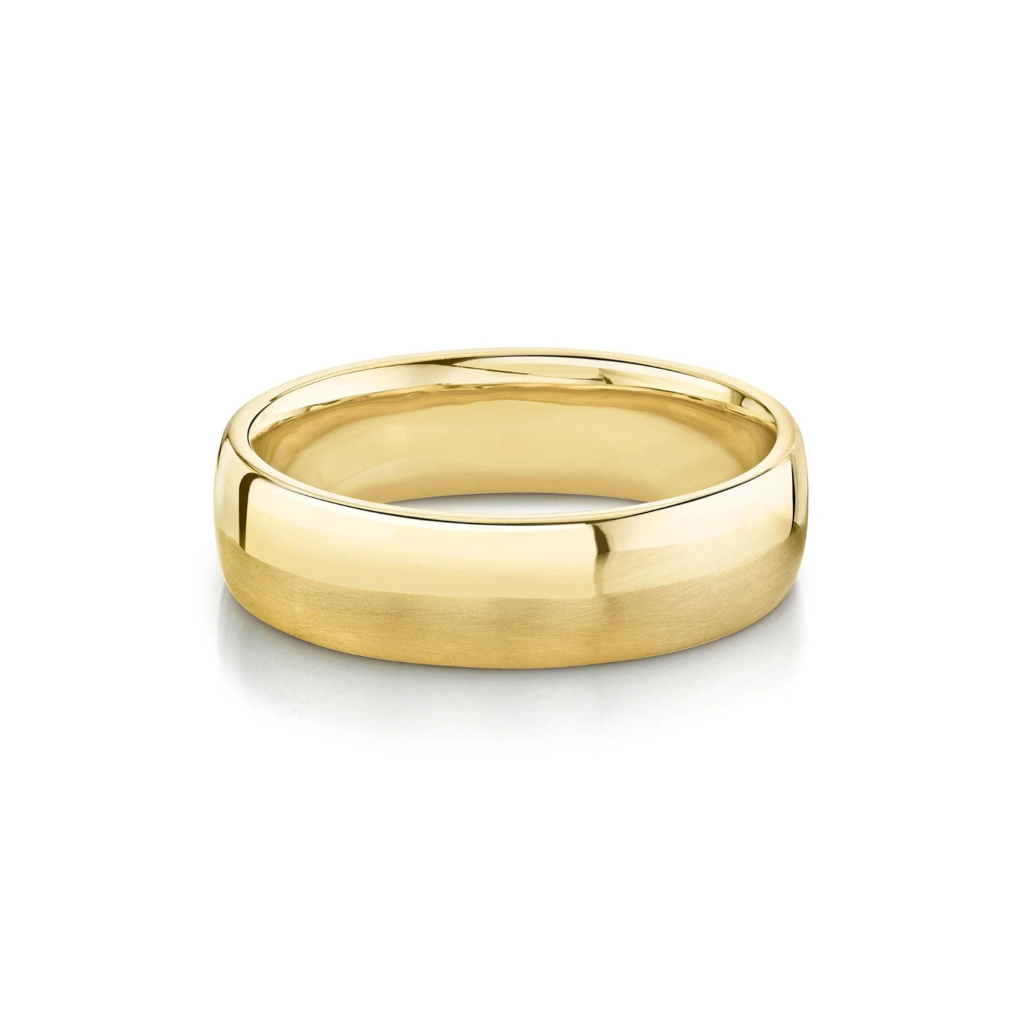 Marrow Fine Jewelry Gold Men's Wedding Band With Half Matte Half High Shine Metal [Yellow Gold]