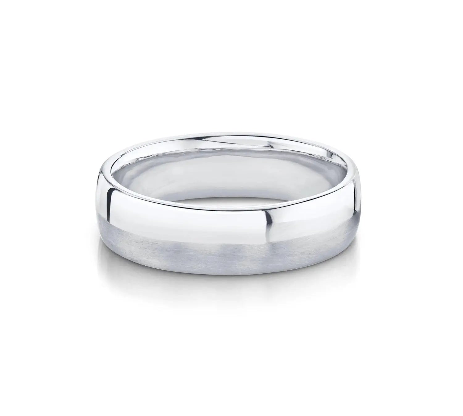 Marrow Fine Jewelry Gold Men's Wedding Band With Half Matte Half High Shine Metal [White Gold]