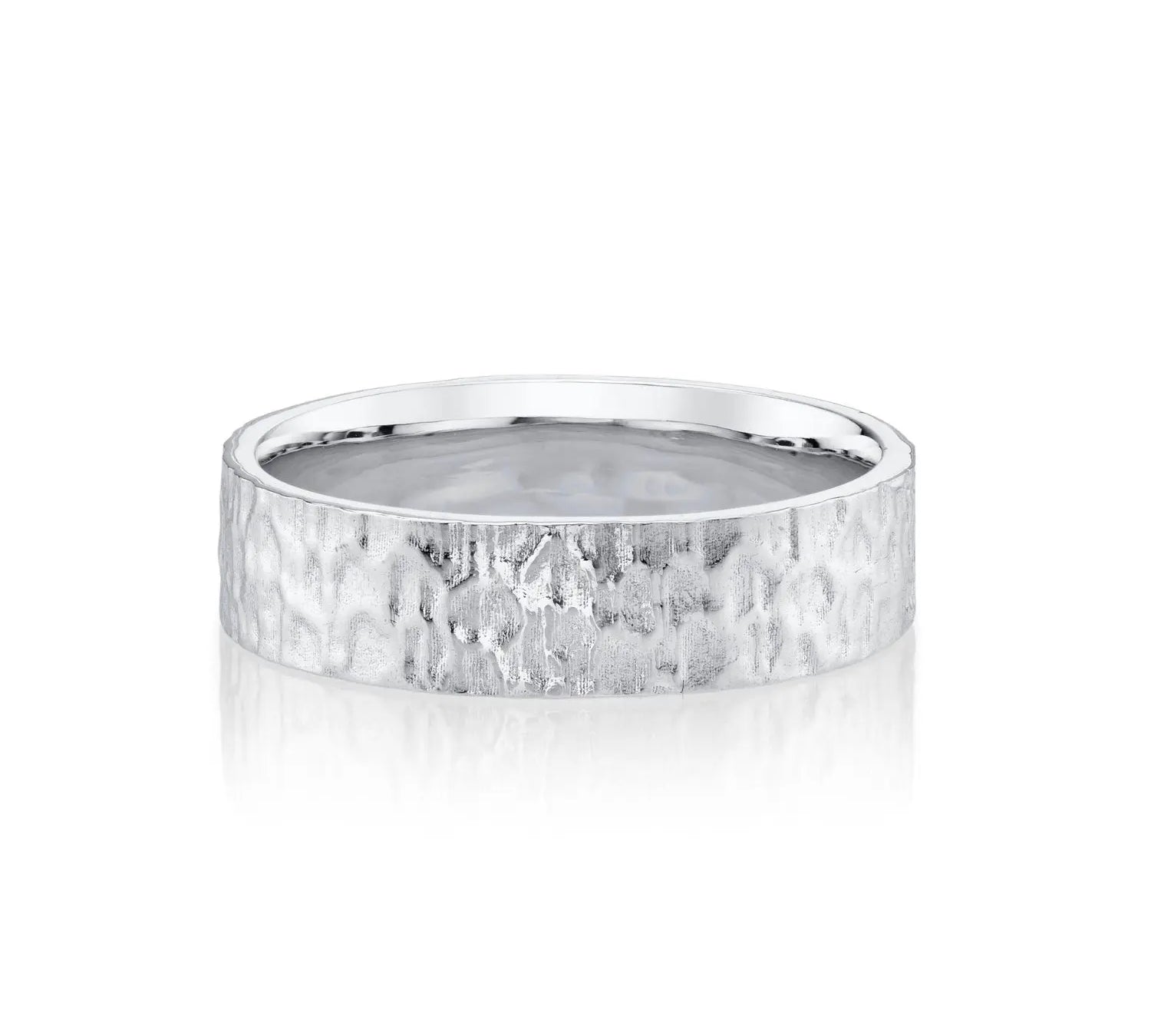 Hammered Men's Band [White Gold]