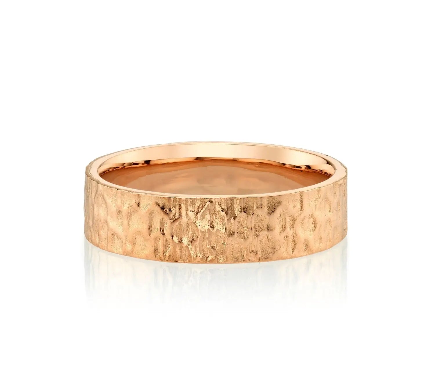 Hammered Men's Band [Rose Gold]