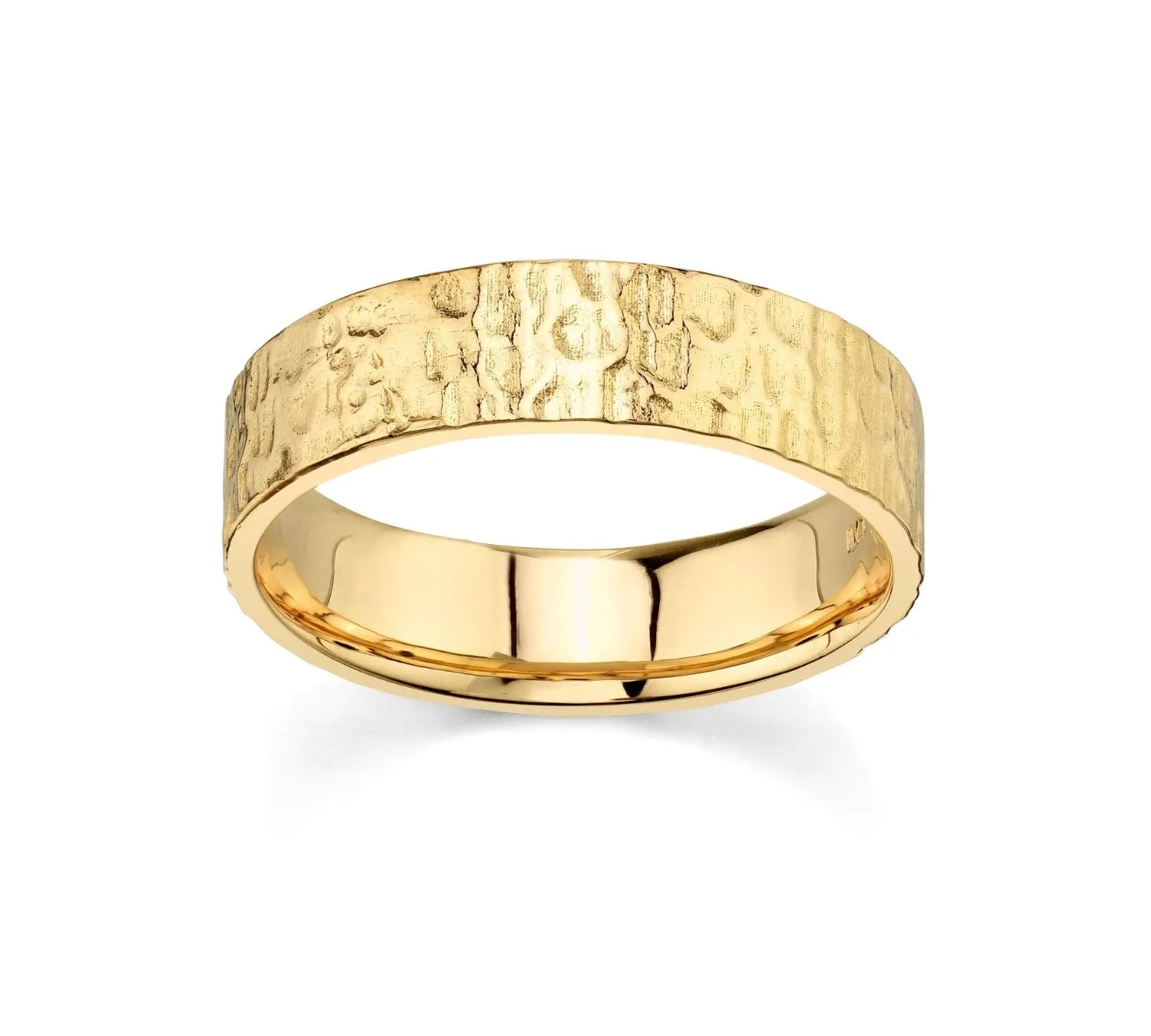 Hammered Men's Band [Yellow Gold]