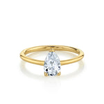 Marrow Fine Jewelry White Diamond Pear Solitaire Engagement Ring [Yellow Gold]