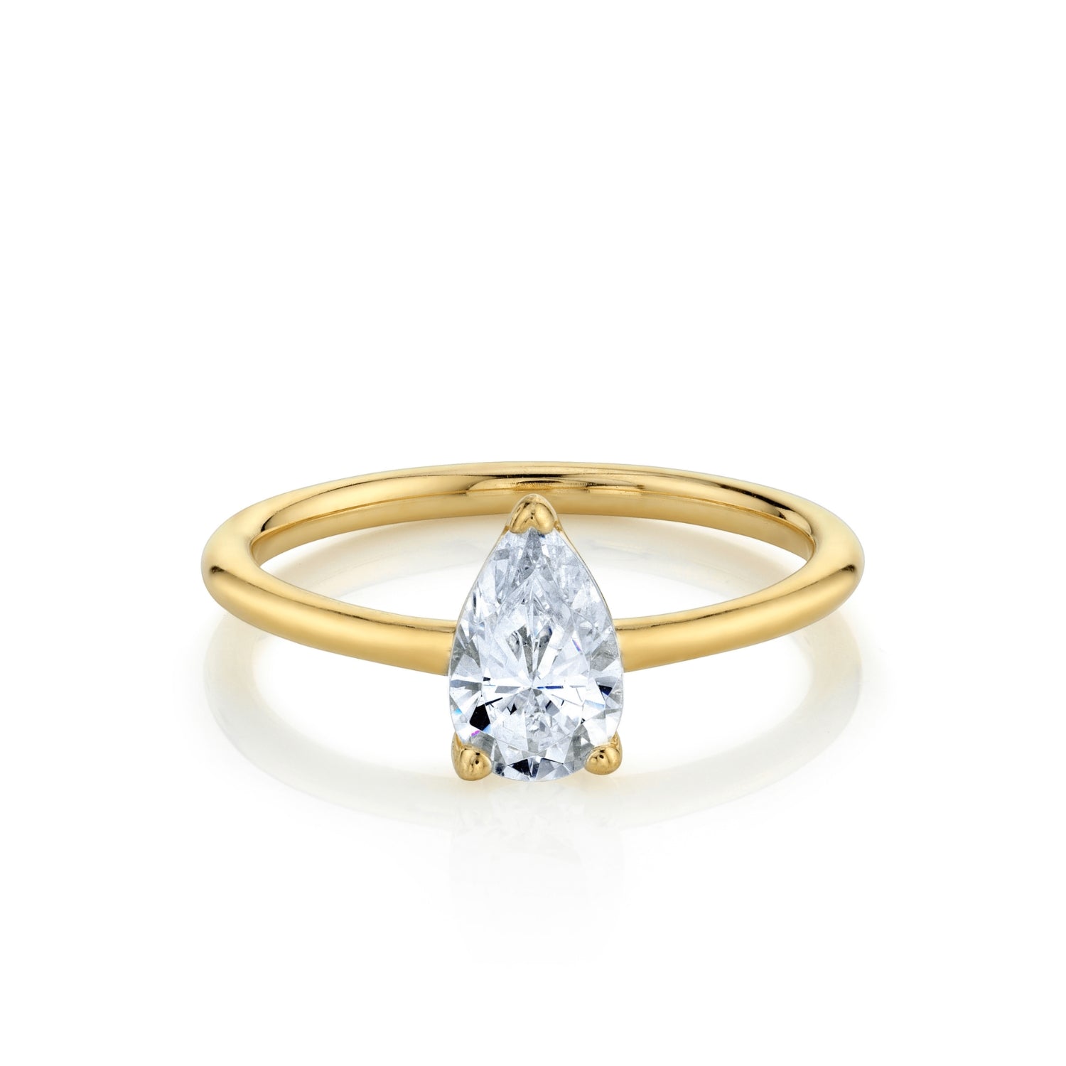 Marrow Fine Jewelry White Diamond Pear Solitaire Engagement Ring [Yellow Gold]
