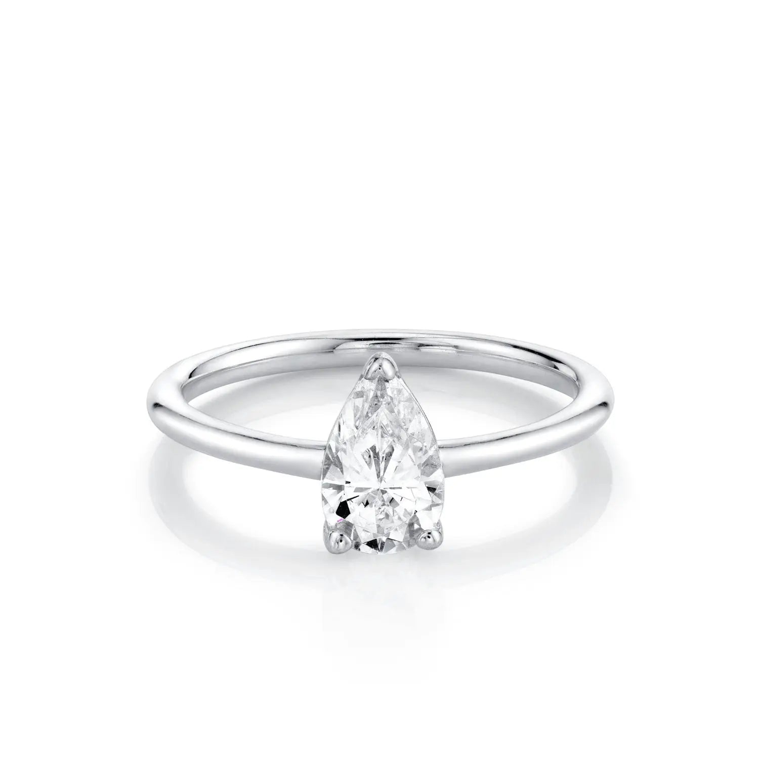 Marrow Fine Jewelry White Diamond Pear Solitaire Engagement Ring [White Gold]