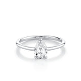 Marrow Fine Jewelry White Diamond Pear Solitaire Engagement Ring [White Gold]