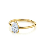 Marrow Fine Jewelry White Diamond Pear Solitaire Engagement Ring [Yellow Gold] Side View