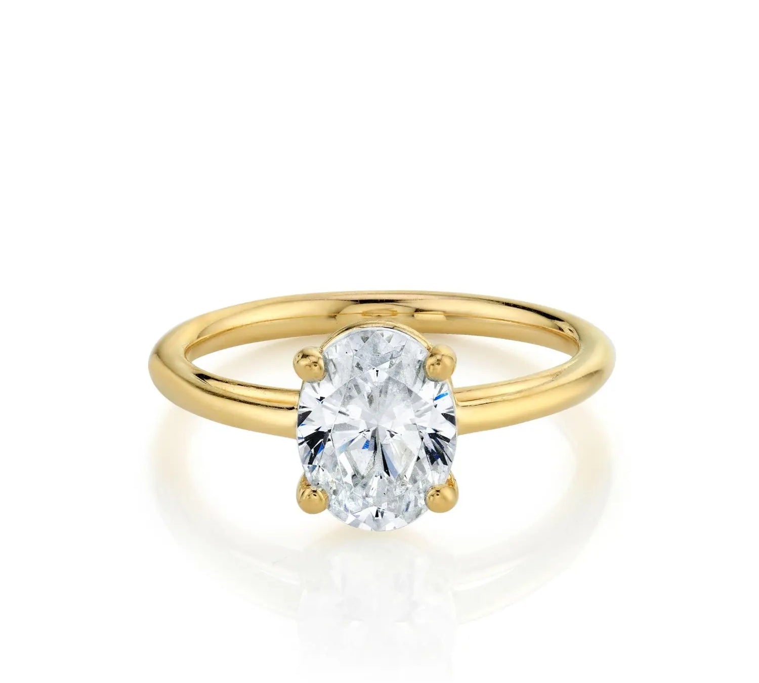 Marrow Fine Jewelry White Diamond Solitaire Oval Ring [Yellow Gold]