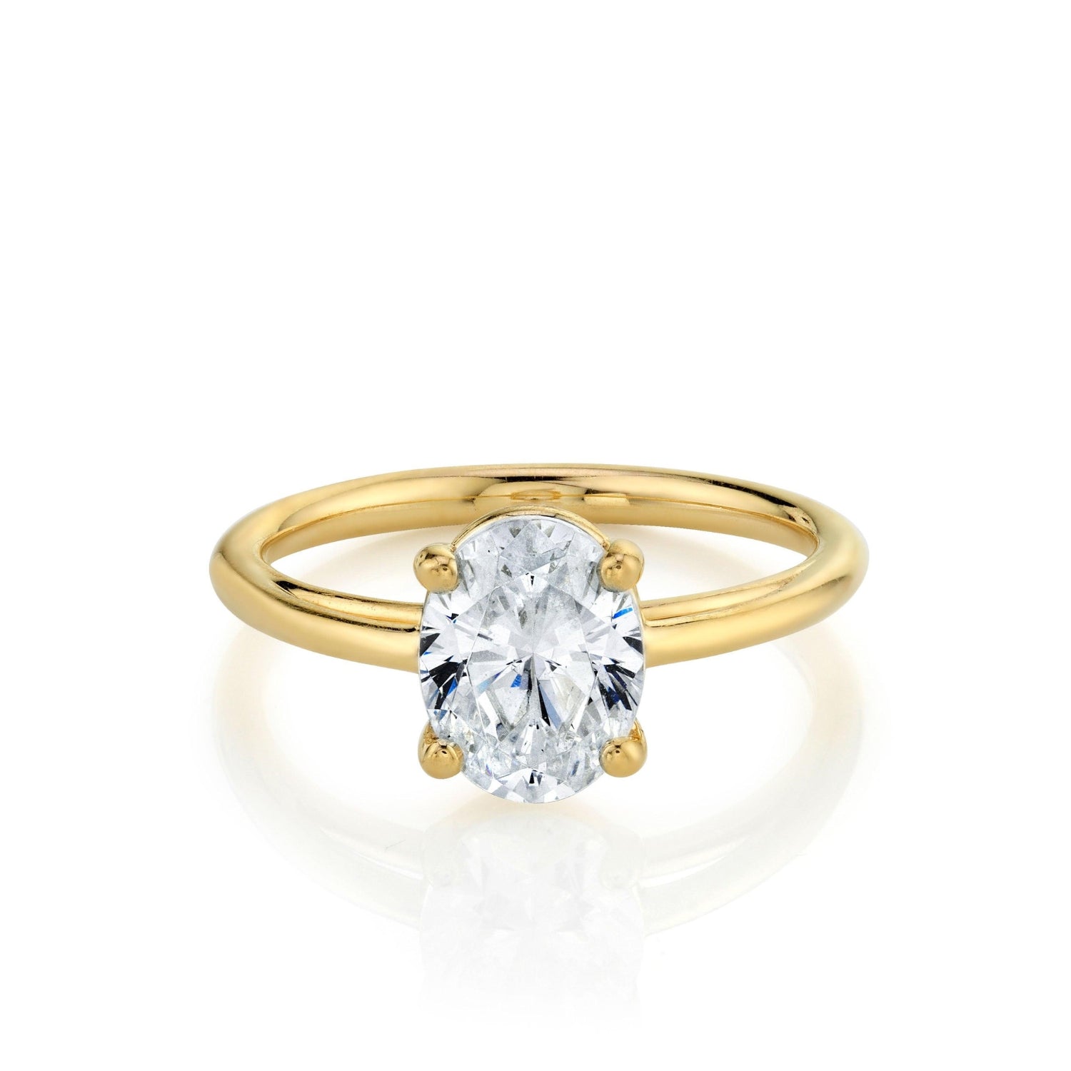 Marrow Fine Jewelry White Diamond Solitaire Oval Ring [Yellow Gold]