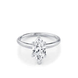 Marrow Fine Jewelry White Diamond Marquise Solid Gold Engagement Ring With Bead Prongs [White Gold]