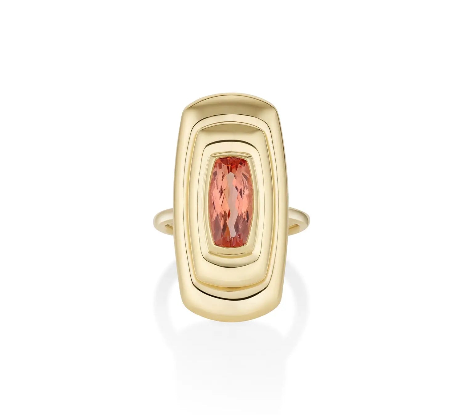 3.00ct Imperial Topaz In-Orbit Ring [14k YG flatlay]