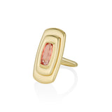3.00ct Imperial Topaz In-Orbit Ring [14k YG side flatlay]