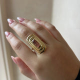 3.00ct Imperial Topaz In-Orbit Ring [on hand]