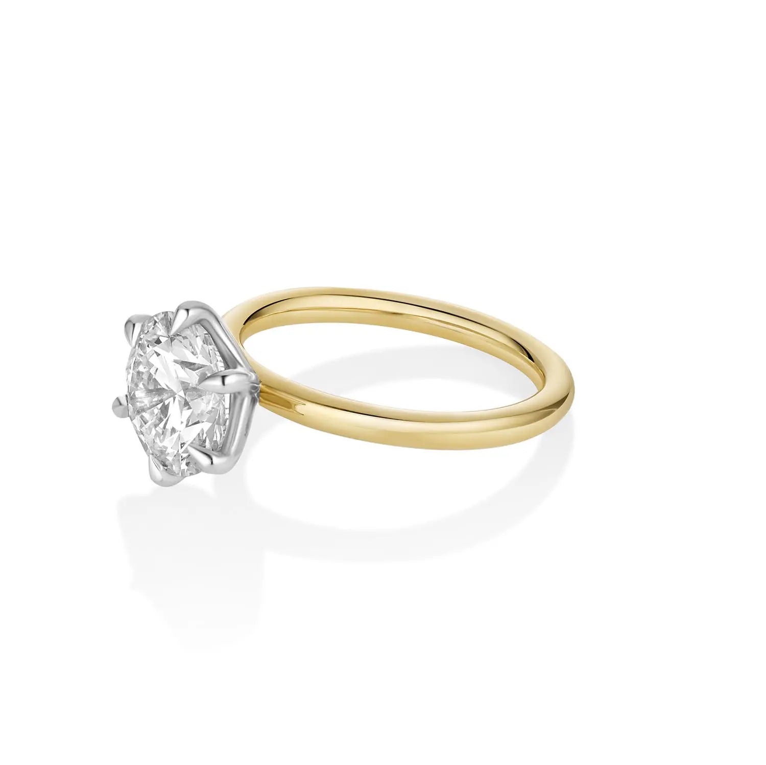 3.01ct Camille Round Ring [Yellow Gold] side view