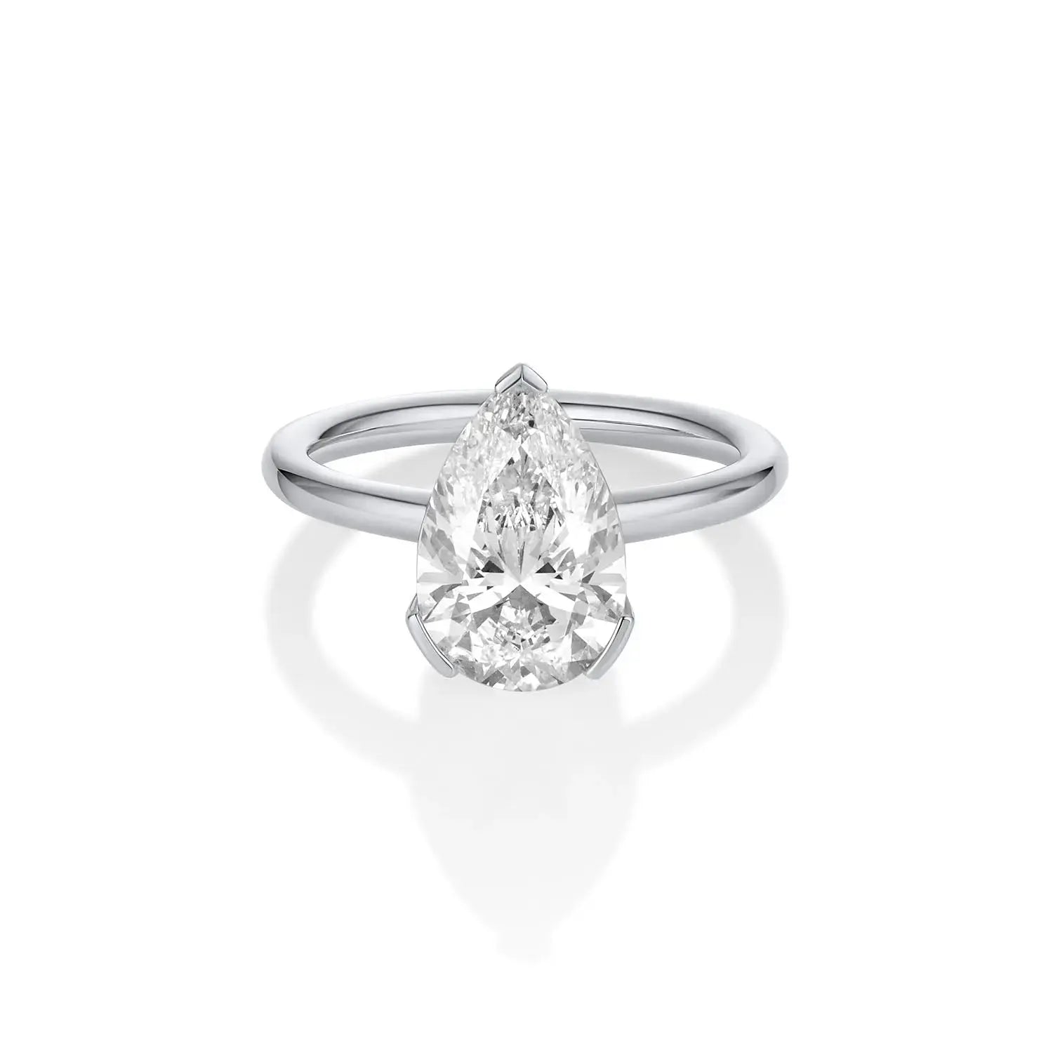 The Sloane Pear Solitaire Engagement Ring – pear diamond solitaire in white gold or platinum, by Marrow Fine [White Gold/Platinum]