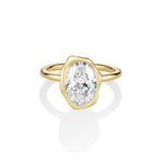 3.06ct Lab-Created Oval Diamond Abstract Bezel Engagement Ring