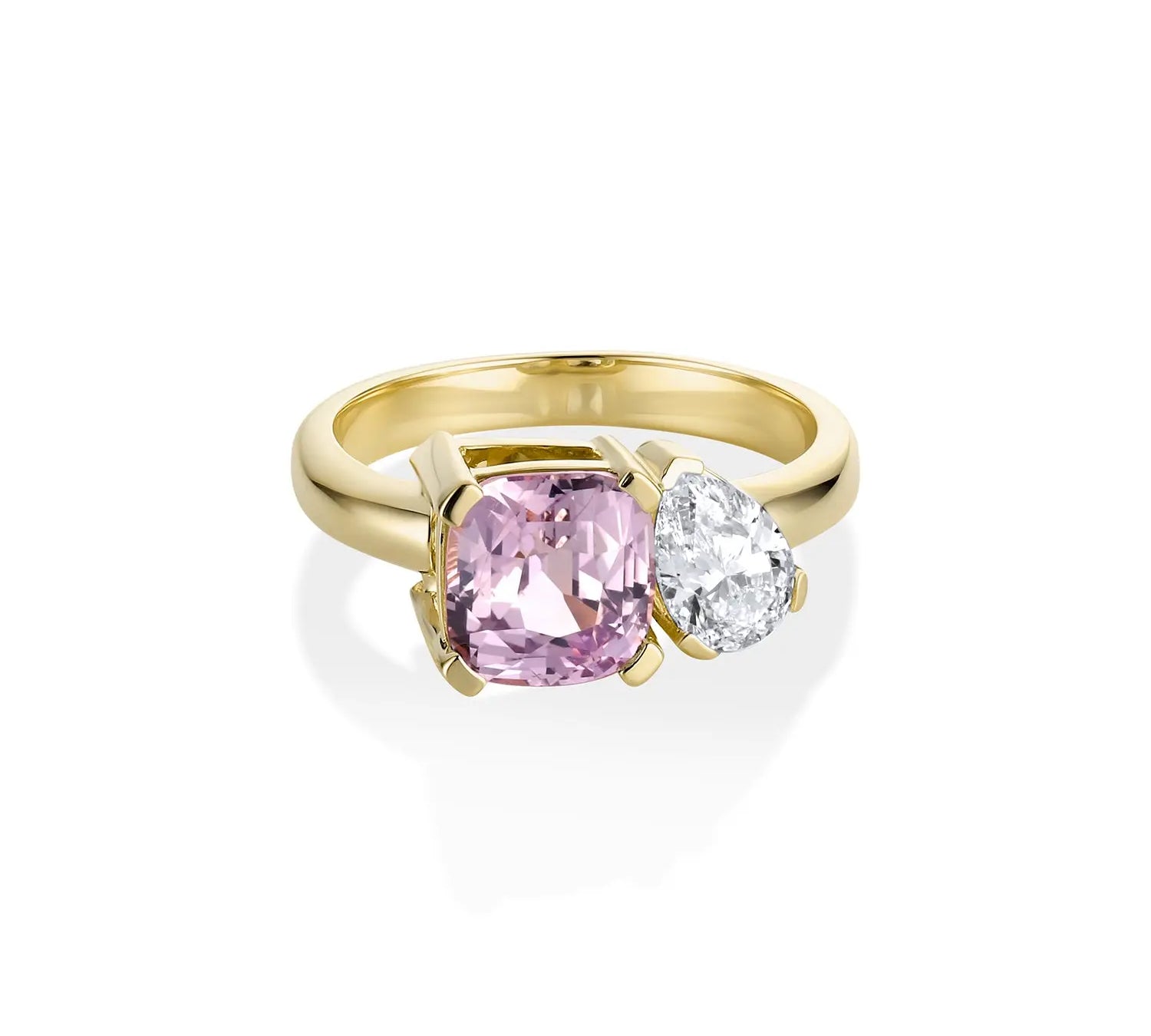 3.06ct Sapphire and 0.71ct Diamond Toi et Moi