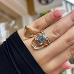 3.08ct Sapphire & 1.55ct Diamond Trapezoid Ring with 0.57tcw Sapphire Tracer Band [on hand]