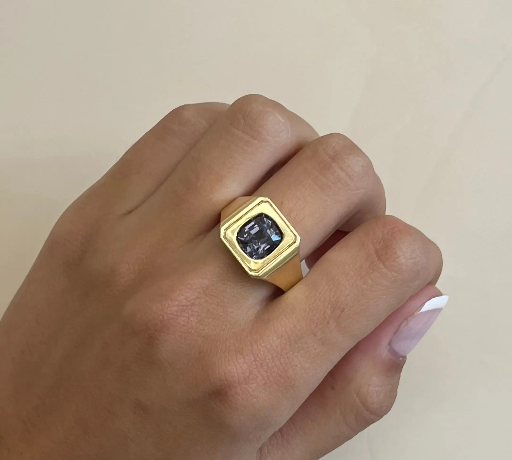 3.15ct Men's Spinel Signet Ring [on hand]