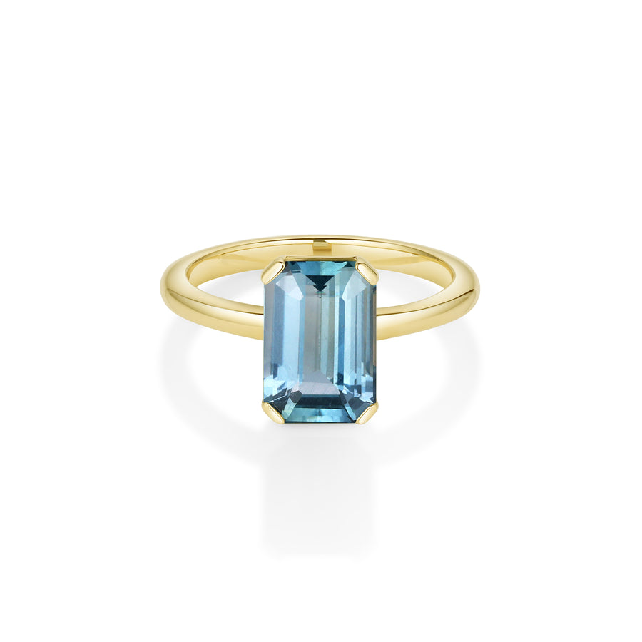3.42ct Sapphire Emerald Cut Ring