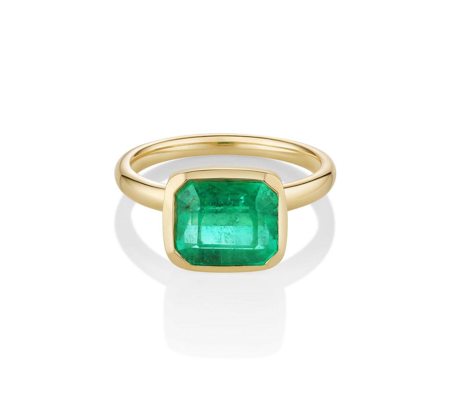 3.45ct Emerald East-West Ring Marrow Fine