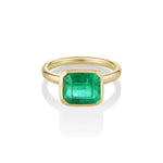 3.45ct Emerald East-West Ring Marrow Fine