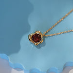 3.47ct Zircon Abstract Bezel Necklace [flat lay]