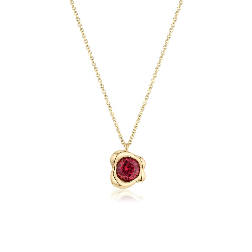 3.47ct Zircon Abstract Bezel Necklace [front view]