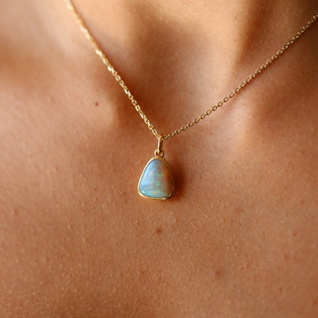 3.65ct Australian Opal Necklace [on neck]