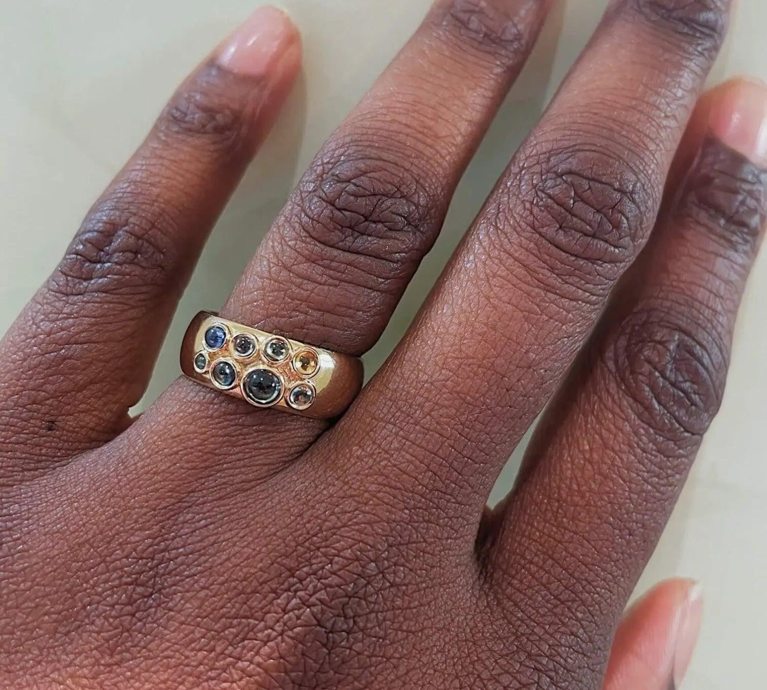 0.88tcw Montana Sapphire Tessera Cigar Band - Marrow Fine