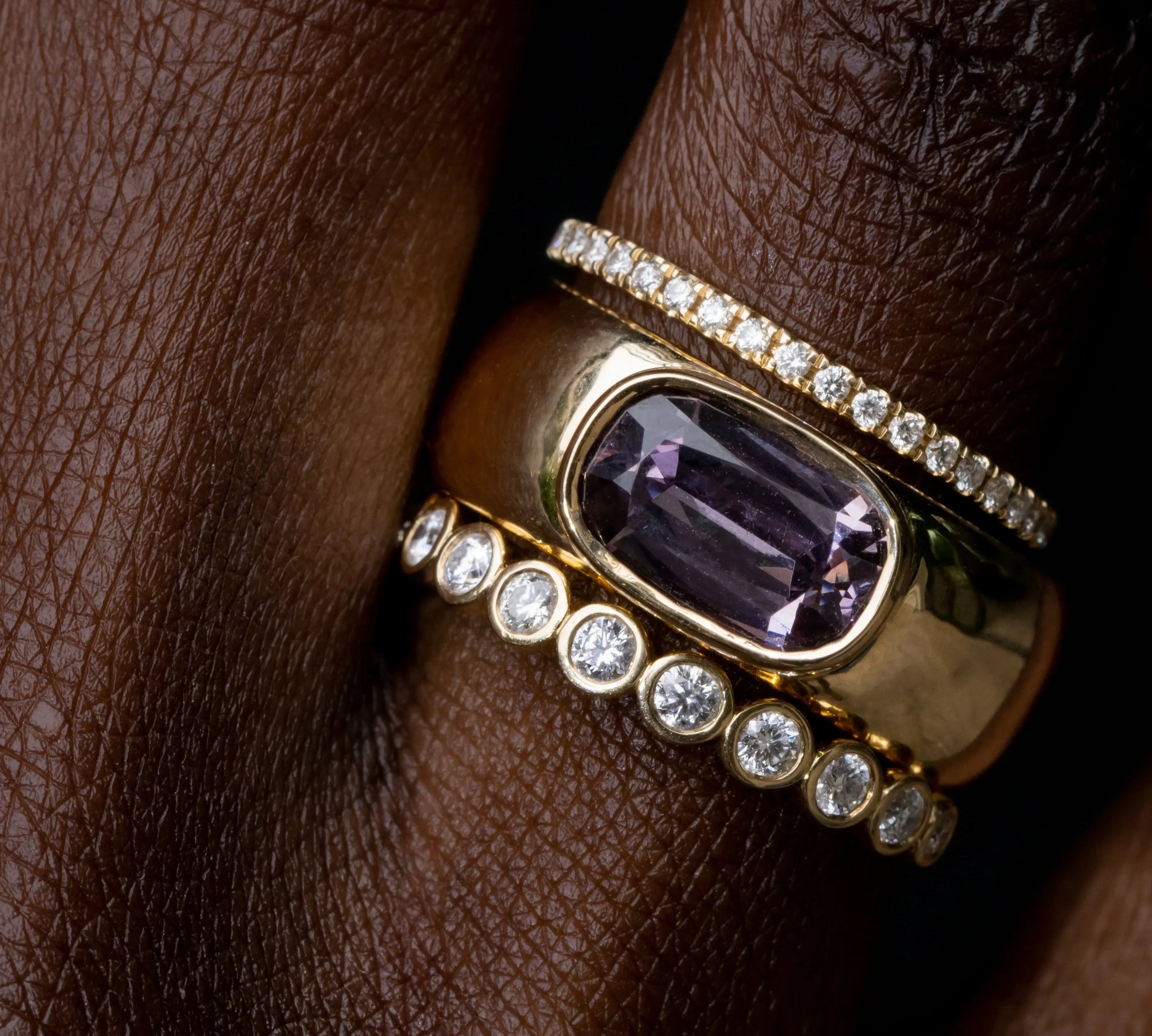 White Diamond Love Goes Round Eternity Band - Marrow Fine styled on hand