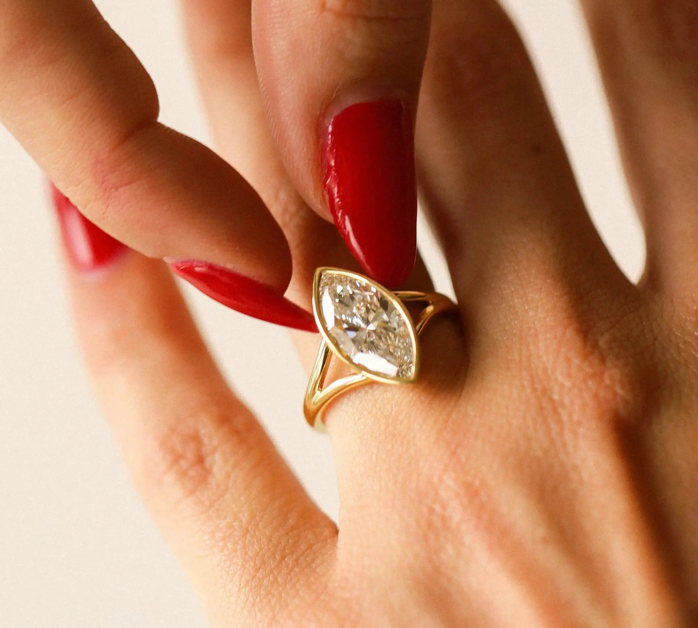 The Colette Marquise Split Shank Engagement Ring Marrow Fine