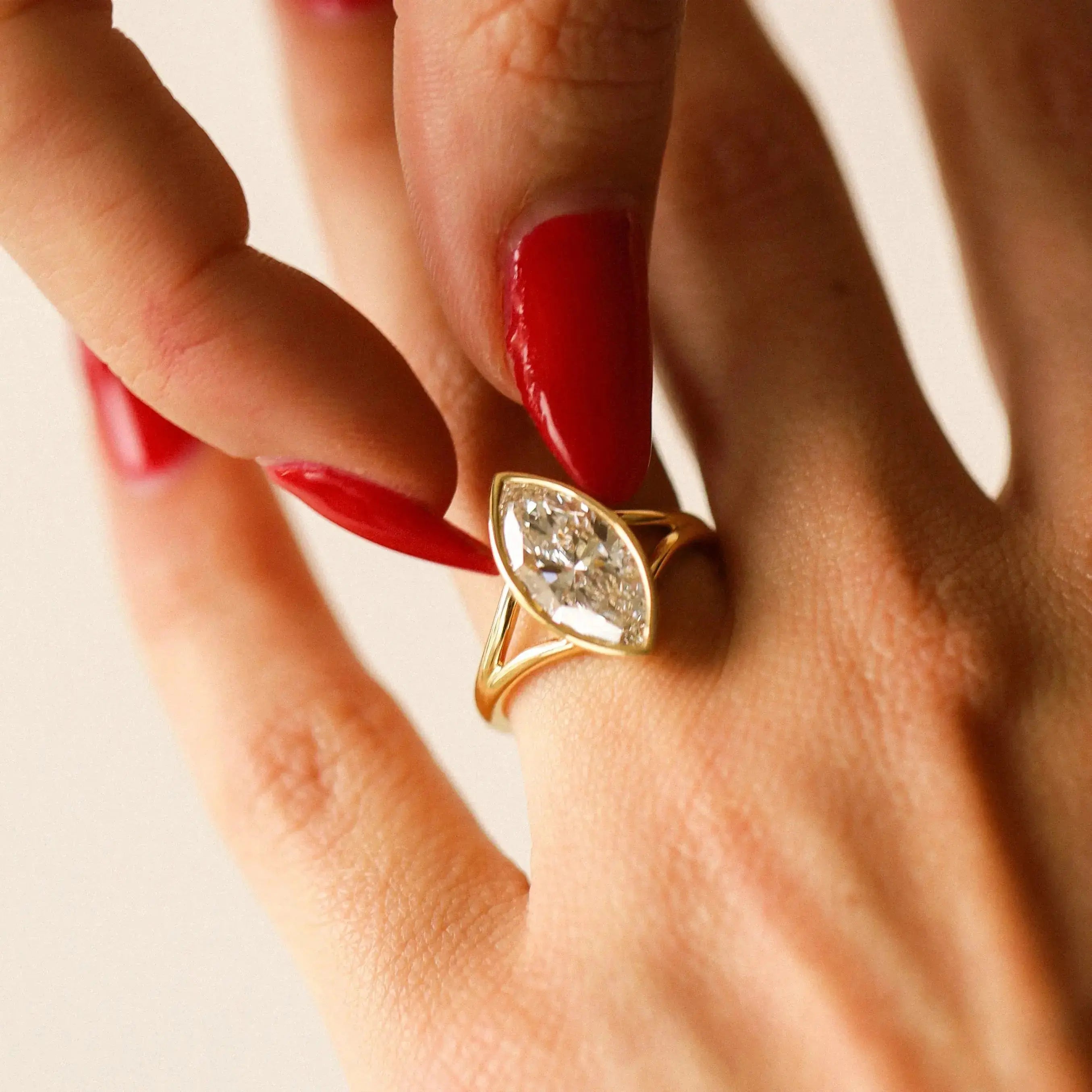 The Colette Marquise Split Shank Engagement Ring Marrow Fine