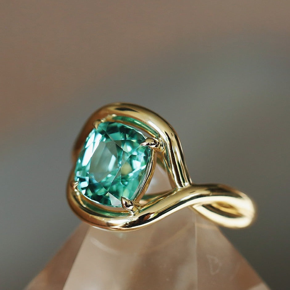 4.13ct Green Tourmaline Marrow x Sammi Florence Ring flat lay
