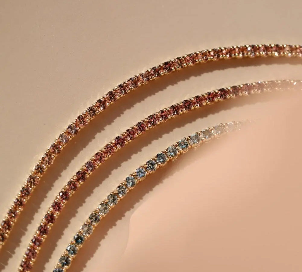 2.91tcw Orange Sapphire Tennis Bracelet