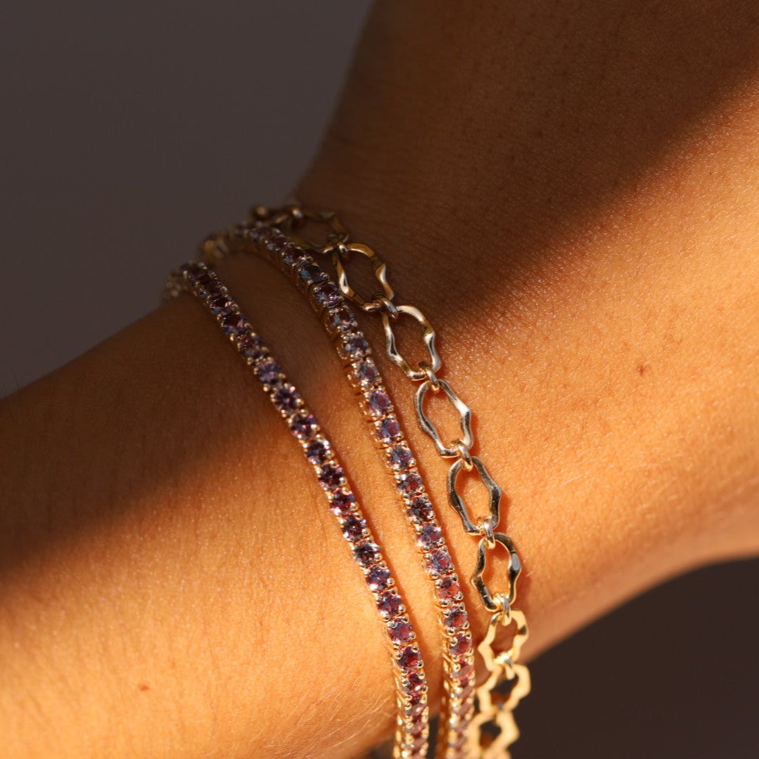4.47tcw Orange Sapphire Tennis Bracelet Marrow Fine