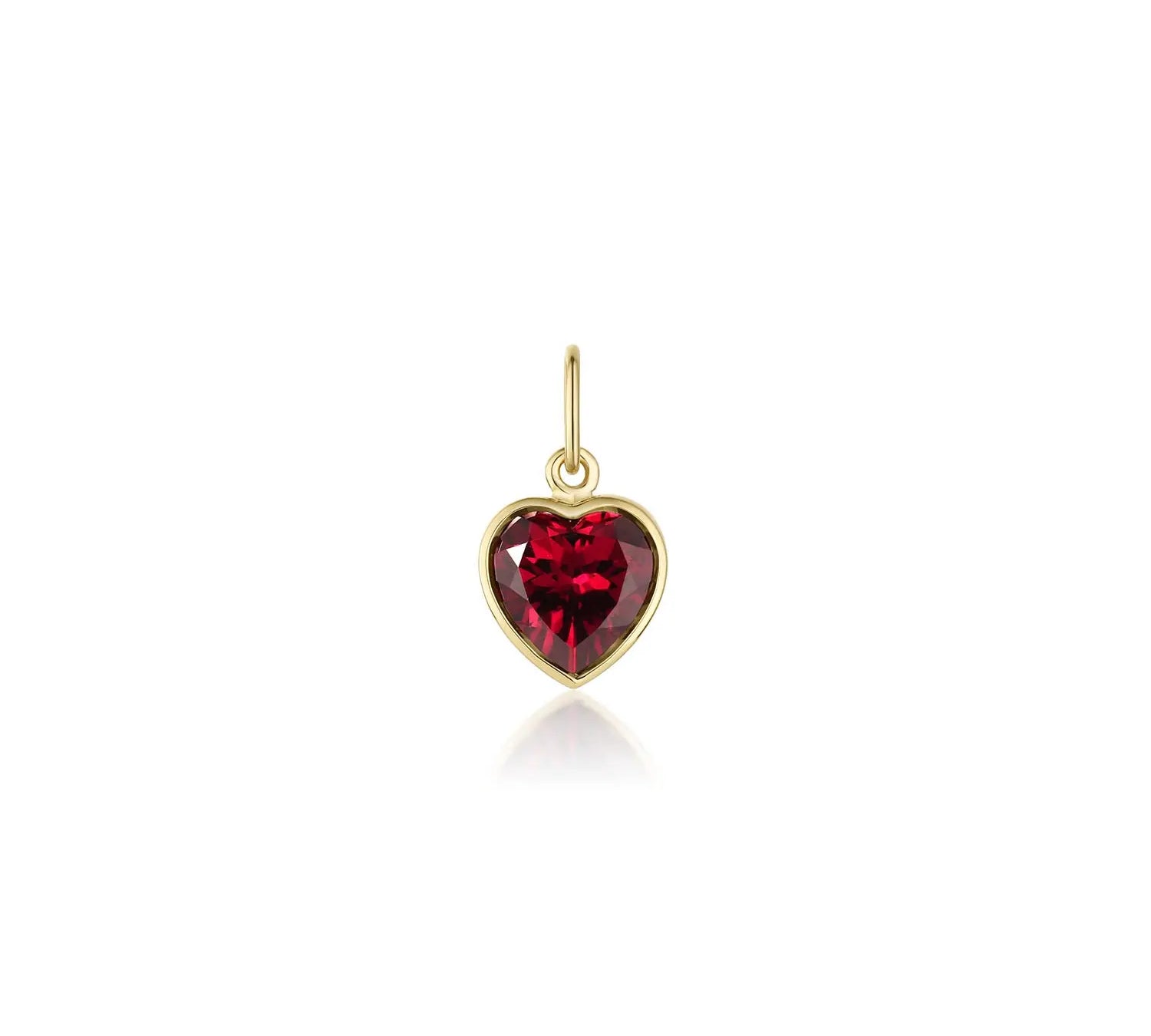 4.60ct Garnet Heart Charm [Yellow Gold]